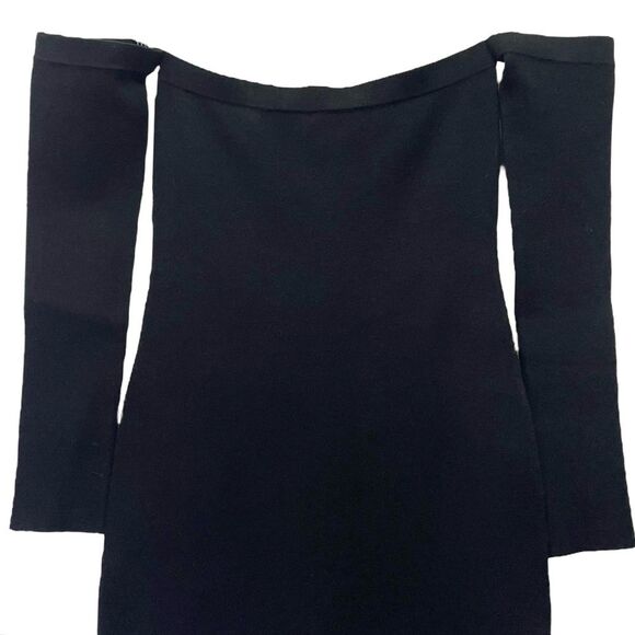 L’Agence Felicia Black Knit Off The Shoulder Fitted Bodycon Dress Size XXS - Picture 5 of 12